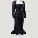 Alaïa – Summer 1992 Evening outfit in black cotton satin and white broderie anglaise Provenance: Bettina