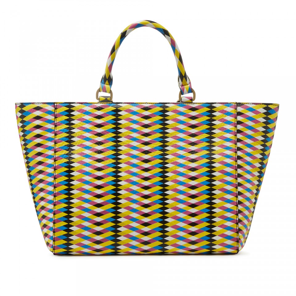 The Milan Weave Grainy Leather Cesca Tote at Lulu Guinness