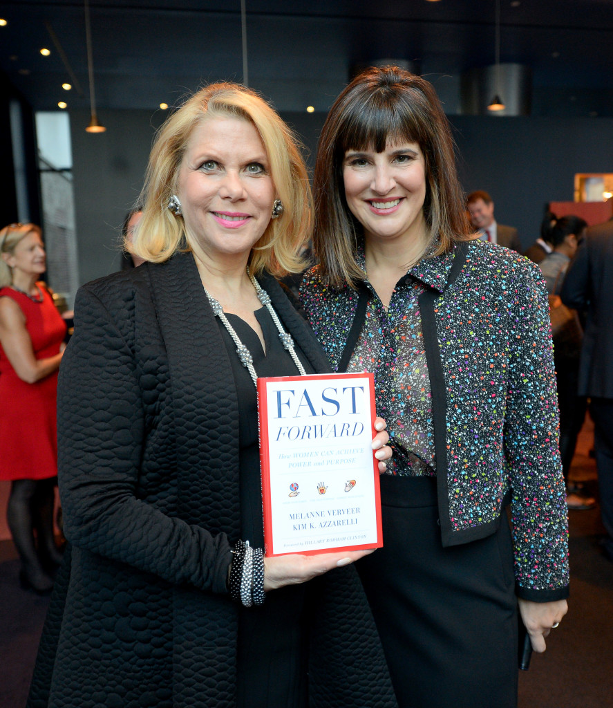 Theater producer Francine Lefrak (L) and author Kim Azzarelli attend Women's Forum for the Economy & Society New York Cocktail at French Institute Alliance Francaise on September 17, 2015 in New York City.  (Photo by Andrew Toth/Getty Images for Assouline)