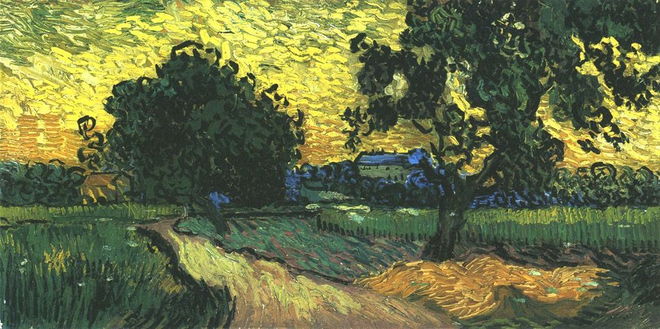 vanGogh.HEW.chateau-of-auvers-at-sunset