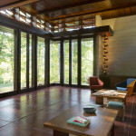 Living space Bachman-Wilson House designed by Frank Lloyd Wright  Courtesy Crystal Bridges Museum of American Art, Bentonville, Arkansas;  Photos by Nancy Nolan Photography