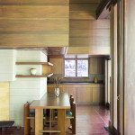 Dining Bachman-Wilson House designed by Frank Lloyd Wright  Courtesy Crystal Bridges Museum of American Art, Bentonville, Arkansas;  Photos by Nancy Nolan Photography