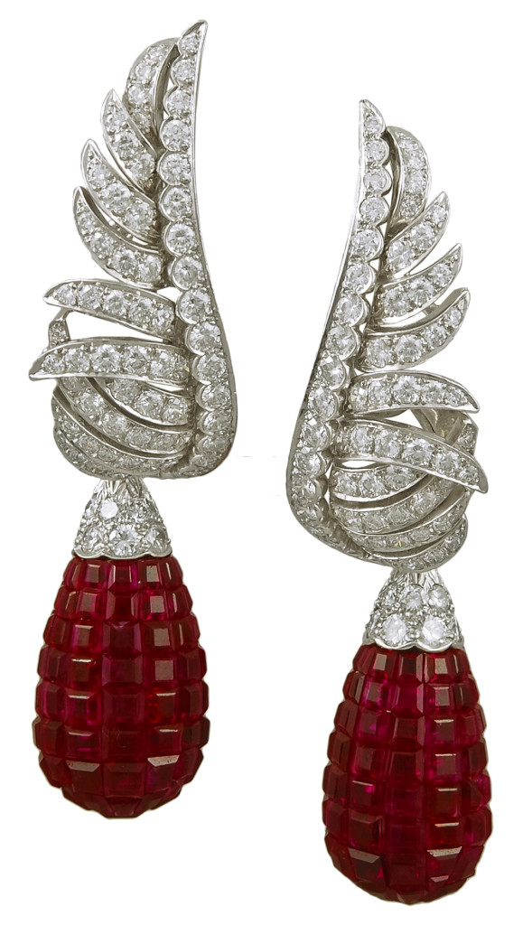 A Pair of Showstopping Mystery Set Ruby and Diamond Earrings from Van Cleef & Arpels from Yafa Jewelry-2