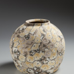 A Japanese Marbelized Clay Stoneware Vase from one of the Go-To Asian Art Dealer in Manhattan, Joan B. Mirviss.