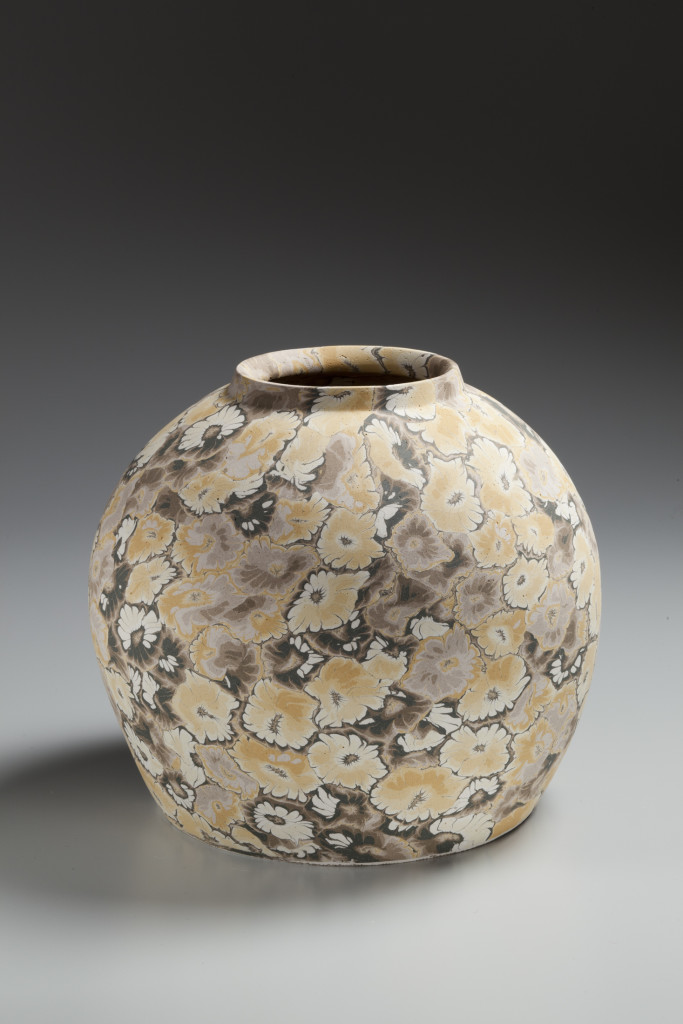 A Japanese Marbelized Clay Stoneware Vase from one of the Go-To Asian Art Dealer in Manhattan, Joan B. Mirviss.