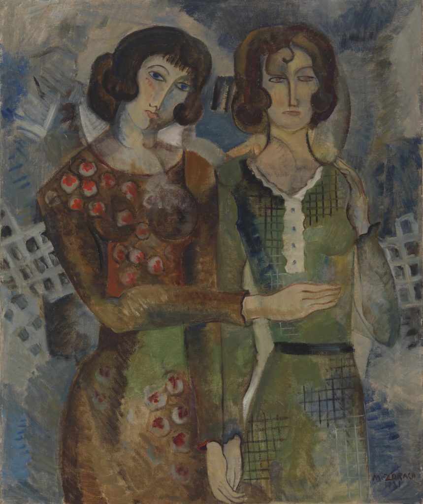 Obj. No. 2013.194 Marguerite Zorach (American, 1887–1968) Two Sisters- Marguerite and Her Sister Edith, 1921 oil on canvas 30⅛"H x 25"W 76.52 cm x 63.50 cm Signed and dated in lower right M ZORACH/ 1921 Image must be credited with the following collection and photo credit lines: Virginia Museum of Fine Arts, Richmond. J. Harwood & Louise B. Cochrane Fund for American Art Photo: Travis Fullerton © Virginia Museum of Fine Arts