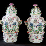 Kaplan Worcester frill vases, circa 1768