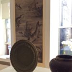 Background: A large aquatic scroll painting, ink on paper, signed Guo Fu. Probably 19th Century
