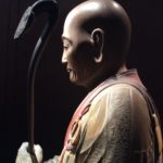 Figure of an elderly Buddhist at Phoenix Ancient Art during Asia Week NY